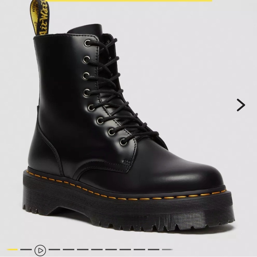 Dr. Martens Black Platform Lace-Up Combat Boots